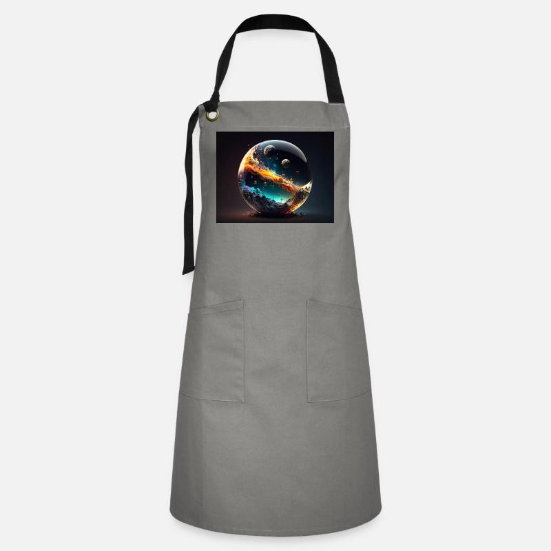 Galactic Universe Globe - Artisan Apron - grey/black