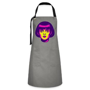 Hypno Beauté Années 60 - Tablier contrasté - gris/noir - Devant - Zoe (177cm)