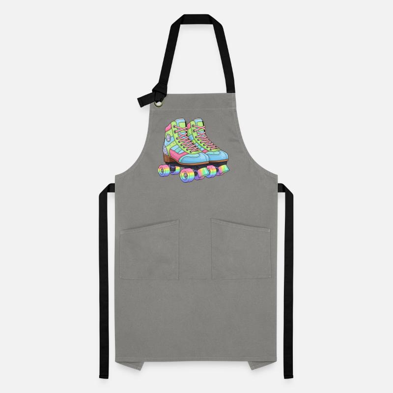 Roller Skates Retro Rainbow 80s 90s Artisan Apron