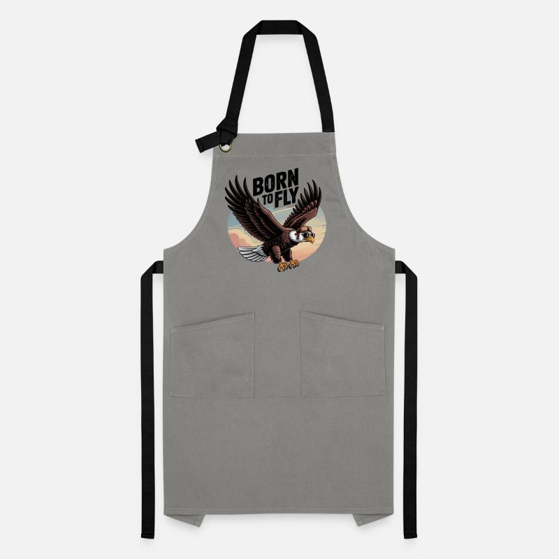 Vigilant Eagle with Sunglasses and Aviator Cap Artisan Apron