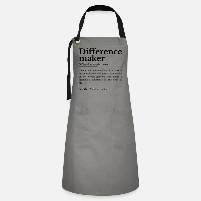 Difference Maker – Inspirierendes Zitat - Kontrastschürze - Grau/Schwarz