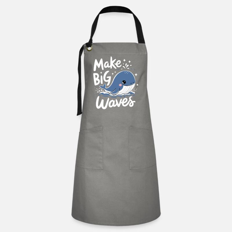 Ocean Protection: Big Waves Hit With - Artisan Apron - grey/black