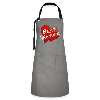 BEST GRANDPA - Kontrastschürze - Grau/Schwarz - Vorne - Zoe (177cm)