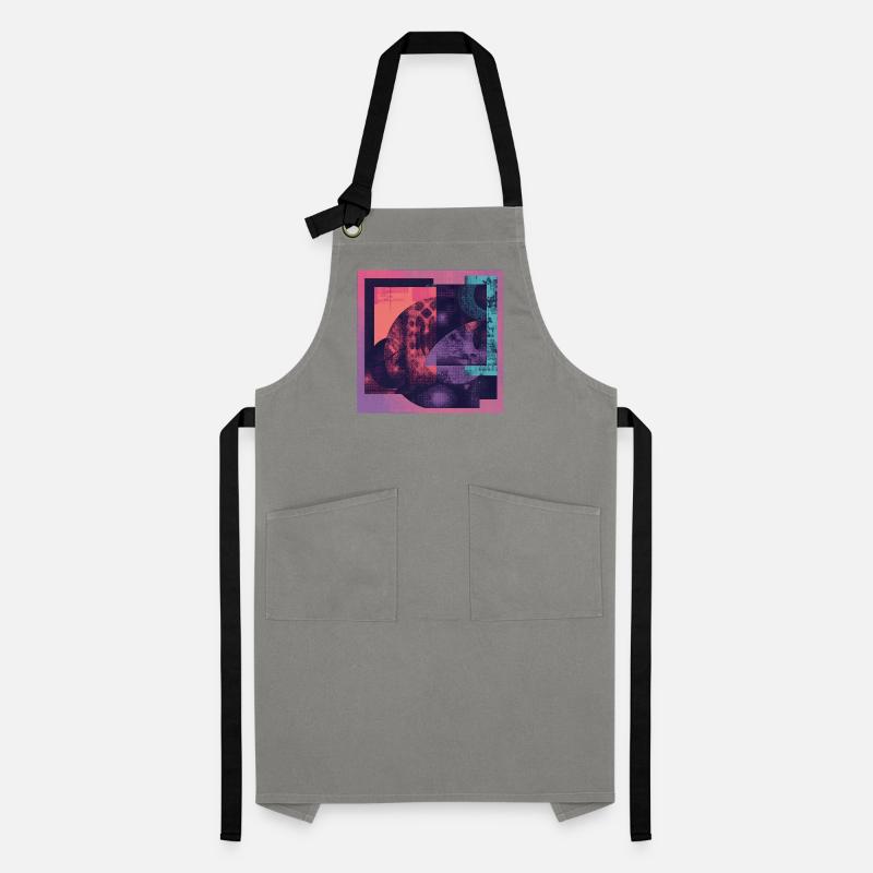 Neon Collage Geometric Pattern Artisan Apron