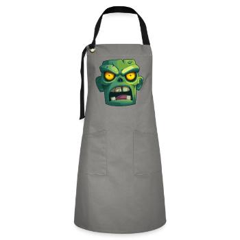zombie pour la soirée de Halloween - Tablier contrasté - gris/noir - Devant - Zoe (177cm)