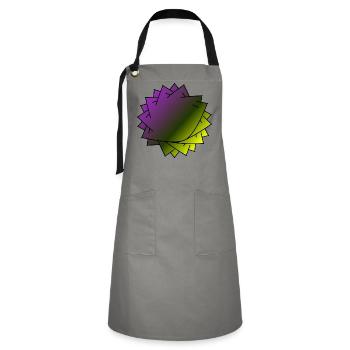 Gradient Leaf Spiral - Artisan Apron - grey/black - Front - Zoe (177cm)