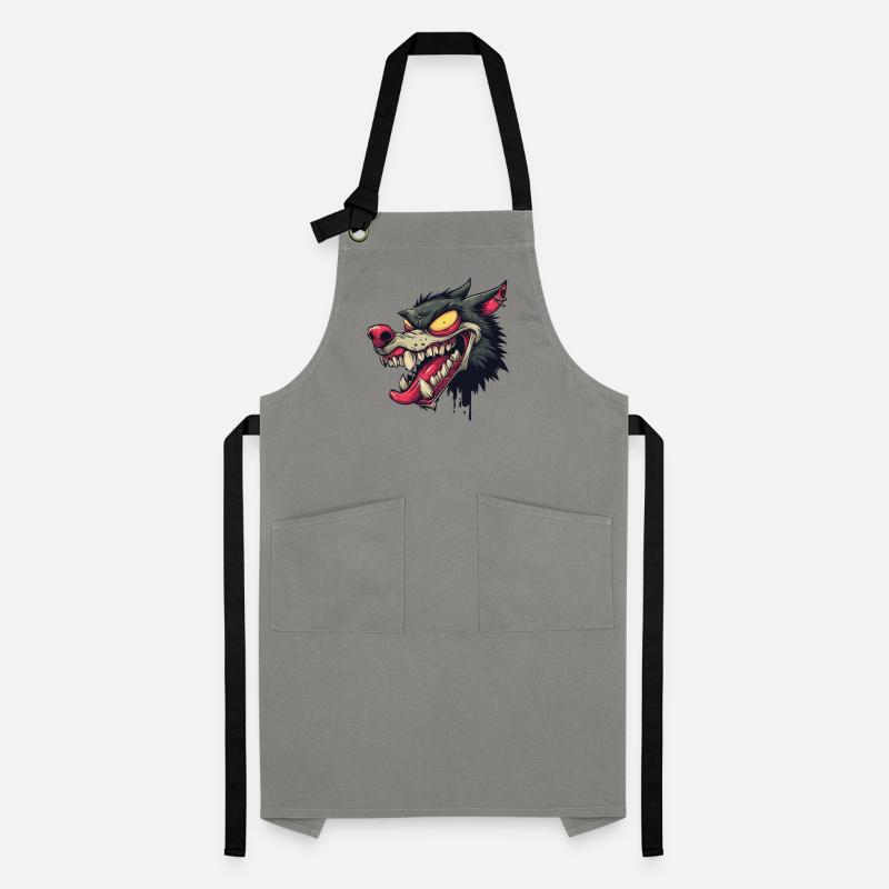 Ferocious Graffiti Wolf Head Artisan Apron