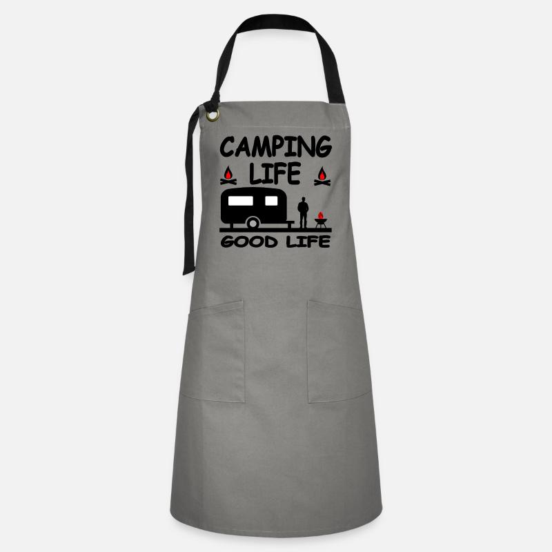 Camping - Kontrastforklæde - grå/sort