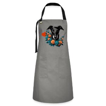 Galgo Blackbeauty Nr01 - Artisan Apron - grey/black - Front - Zoe (177cm)