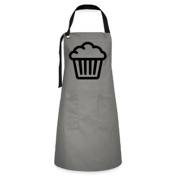 Muffin - Kontrastschürze - Grau/Schwarz - Vorne - Zoe (177cm)