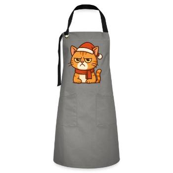 Grumpy Christmas hangover - Artisan Apron - grey/black - Front - Zoe (177cm)