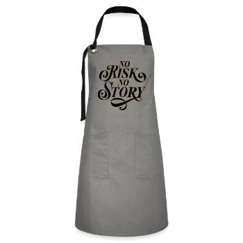 No Risk. No Story. - Artisan Apron - grey/black - Front - Zoe (177cm)