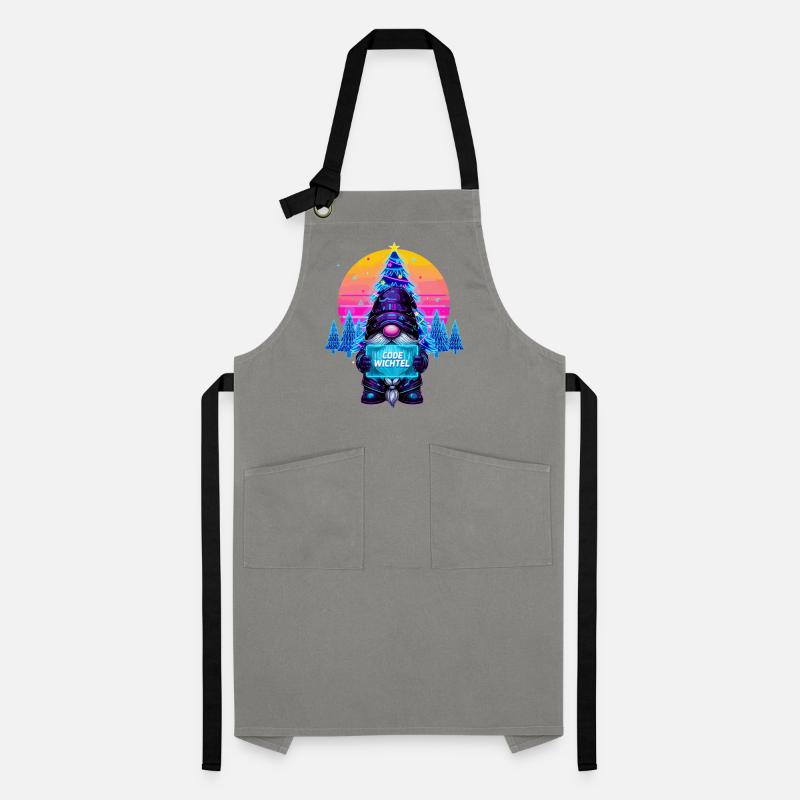 Cyberpunk Code Gnome - Synthwave Xmas Nerd Artisan Apron