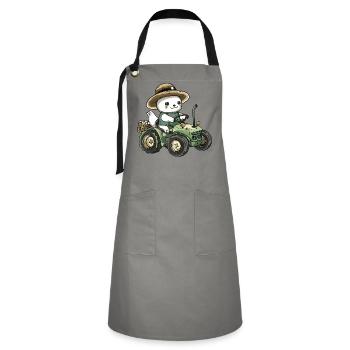 Robbe Tier Traktor Farmer - Kontrastschürze - Grau/Schwarz - Vorne - Zoe (177cm)