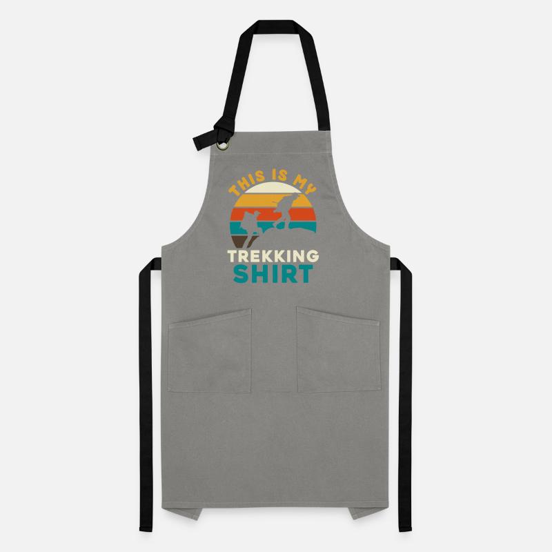 Trekkingshirt mit Sunset Silhouetten Kontrastschürze
