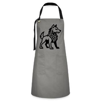 Loup Viking - Tablier contrasté - gris/noir - Devant - Zoe (177cm)