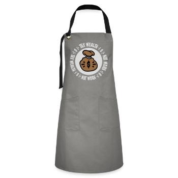 Tax Wealth Not Work Progressive Politics Economy - Artisan Apron - grey/black - Front - Zoe (177cm)