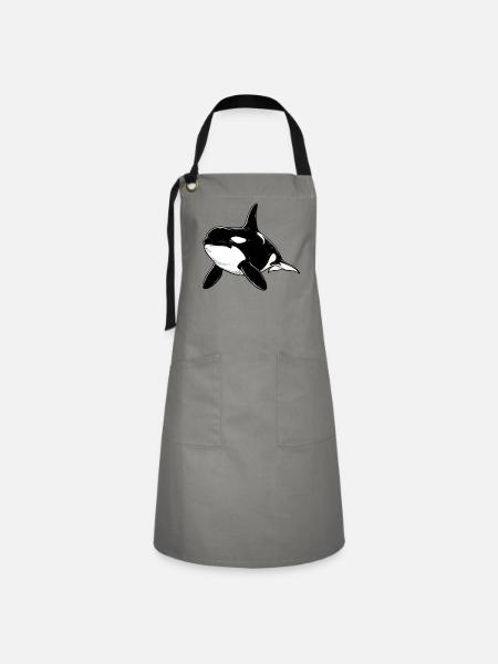 Orca - Kontrastschürze - Grau/Schwarz