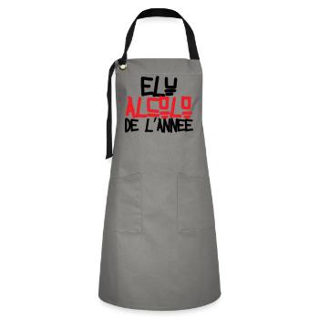 Alcoholic of the Year / Alcohol / Humor - Artisan Apron - grey/black - Front - Zoe (177cm)