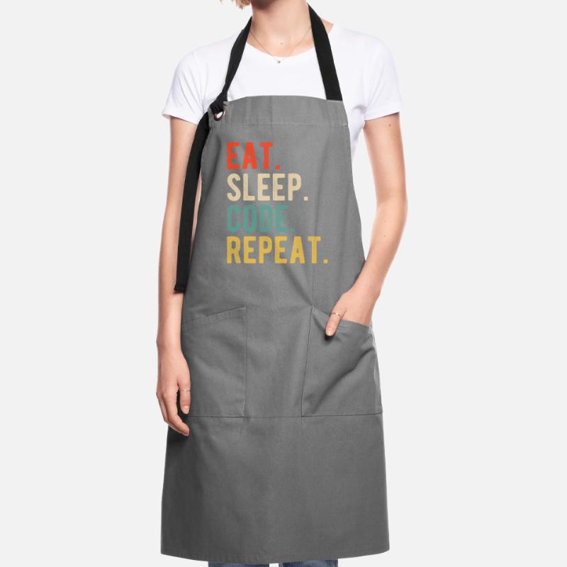 Eat Sleep Code Repeat Programmer Nerd Retro Artisan Apron