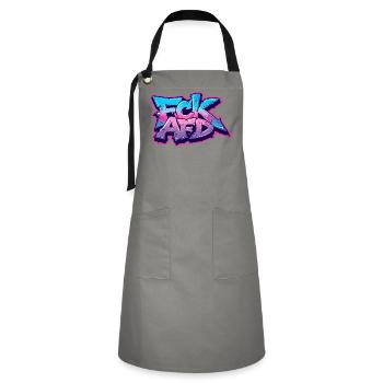 Graffiti Antifa Statement - Artisan Apron - grey/black - Front - Zoe (177cm)