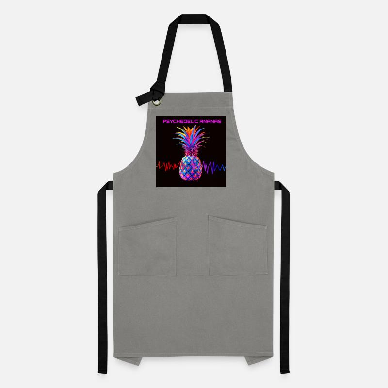 Psychedelischer Ananas Neonprint Kontrastschürze