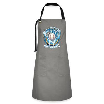 Baseballhandschuh Bold Fan Lieblingsfanggeist - Kontrastschürze - Grau/Schwarz - Vorne - Zoe (177cm)