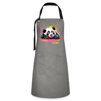 Panda Splash Pop Art Paint Splash - Artisan Apron - grey/black - Front - Zoe (177cm)