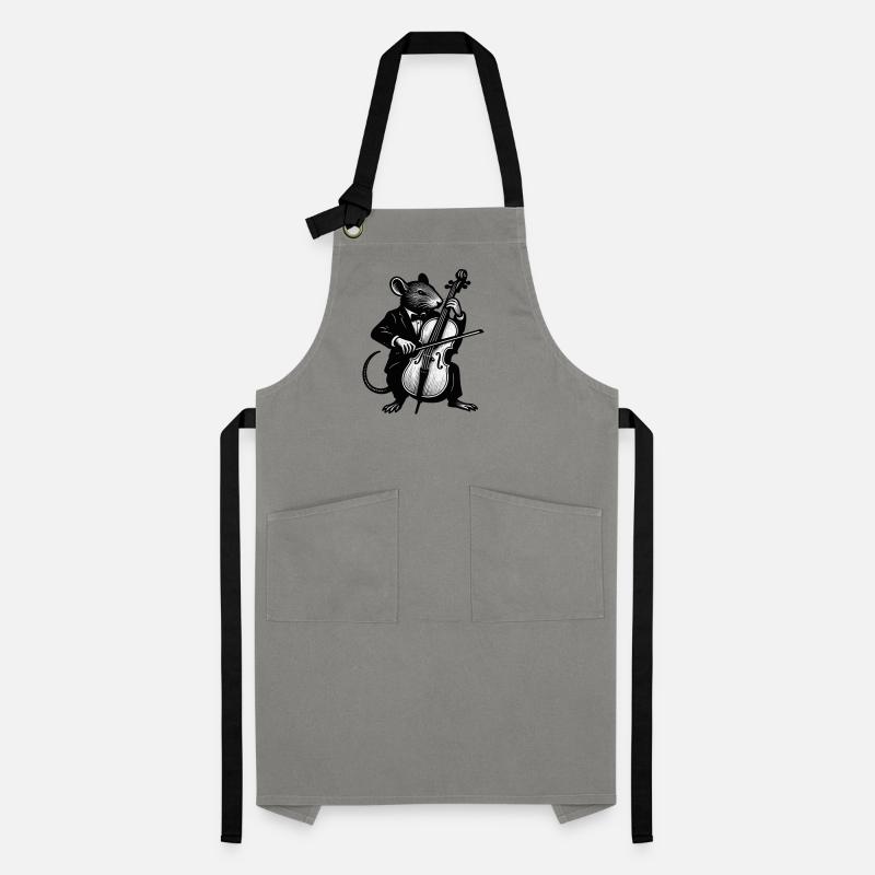 Mouse in tuxedo playing cello Artisan Apron