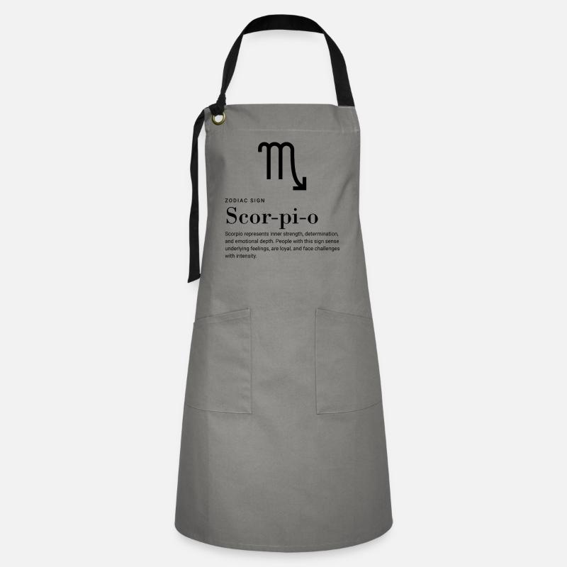 Scorpio - Zodiac Sign - Artisan Apron - grey/black