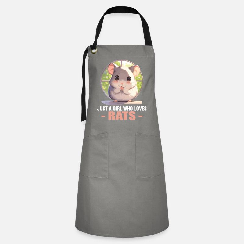 Rotte-rotte - Kontrastforklæde - grå/sort