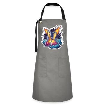 Lab Geek Bildungsquadrantid Meteorstrom-Erlebnis - Kontrastschürze - Grau/Schwarz - Vorne - Zoe (177cm)