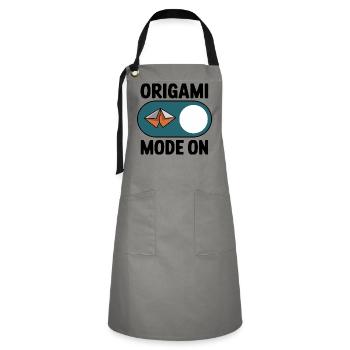 Origami Fashion On Paper Folding Hobby Saying for - Artisan Apron - grey/black - Front - Zoe (177cm)
