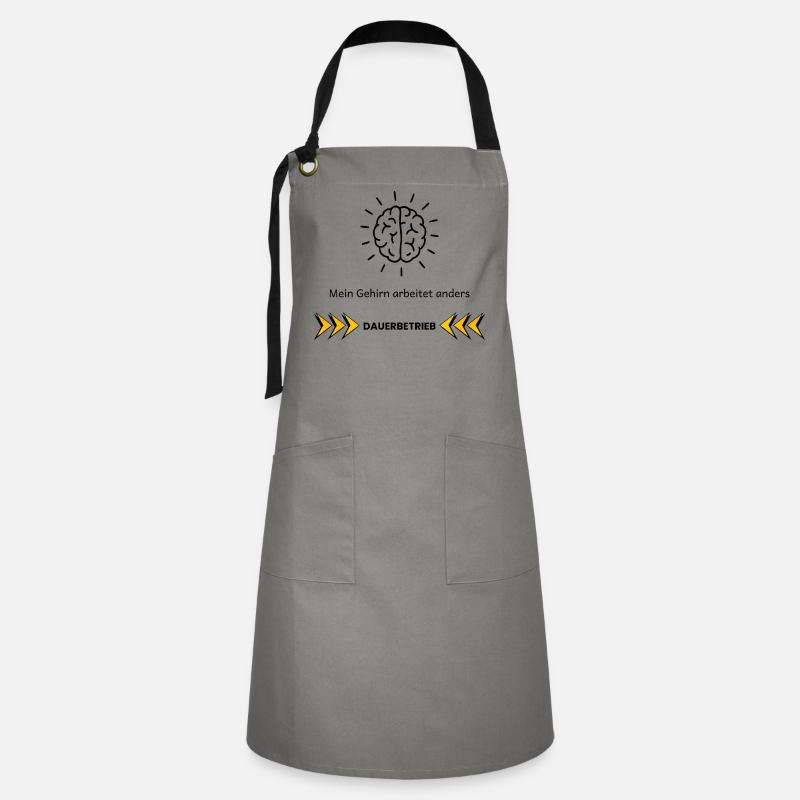 My Brain Works Differently – ADHD Focus Design - Artisan Apron - grey/black
