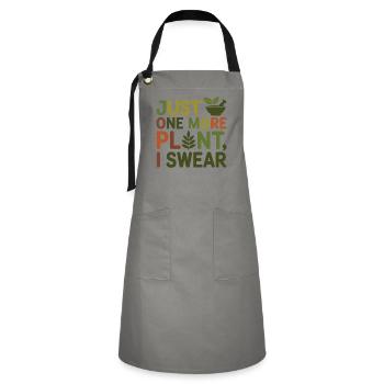 Herbalist Just One More Plant Professional  - Artisan Apron - grey/black - Front - Zoe (177cm)