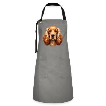 Cocker Spaniel - Tablier contrasté - gris/noir - Devant - Zoe (177cm)