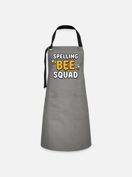 Spelling Bee Squad Cute Bee Team - Kontrastschürze - Grau/Schwarz