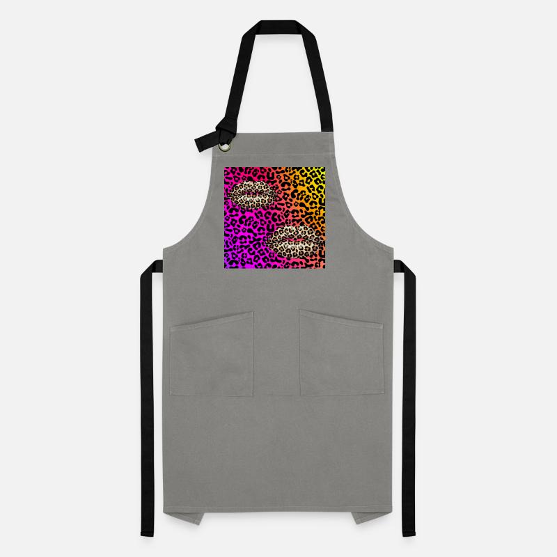 Leopard Lips on Neon Gradient Artisan Apron
