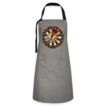 Flame arrow meets dartboard - Artisan Apron - grey/black - Front - Zoe (177cm)