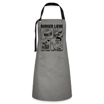 Burger Liebe – Patty Hard! - Artisan Apron - grey/black - Front - Zoe (177cm)