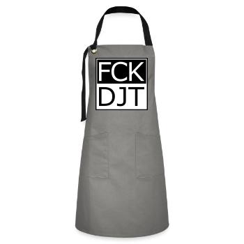 Provocative Block Typography Protest - Artisan Apron - grey/black - Front - Zoe (177cm)
