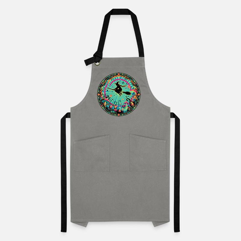 Wild Forest Magic Witches' Flight Psychedelic Motif Artisan Apron