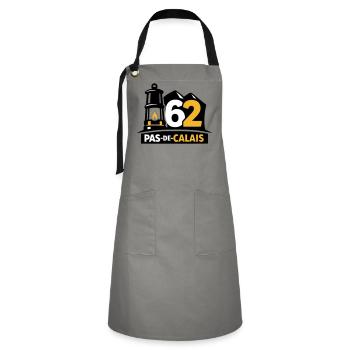 62 Pas de Calais Emblem - Kontrastschürze - Grau/Schwarz - Vorne - Zoe (177cm)