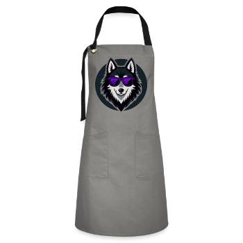 Husky lunettes violettes glam - Tablier contrasté - gris/noir - Devant - Zoe (177cm)