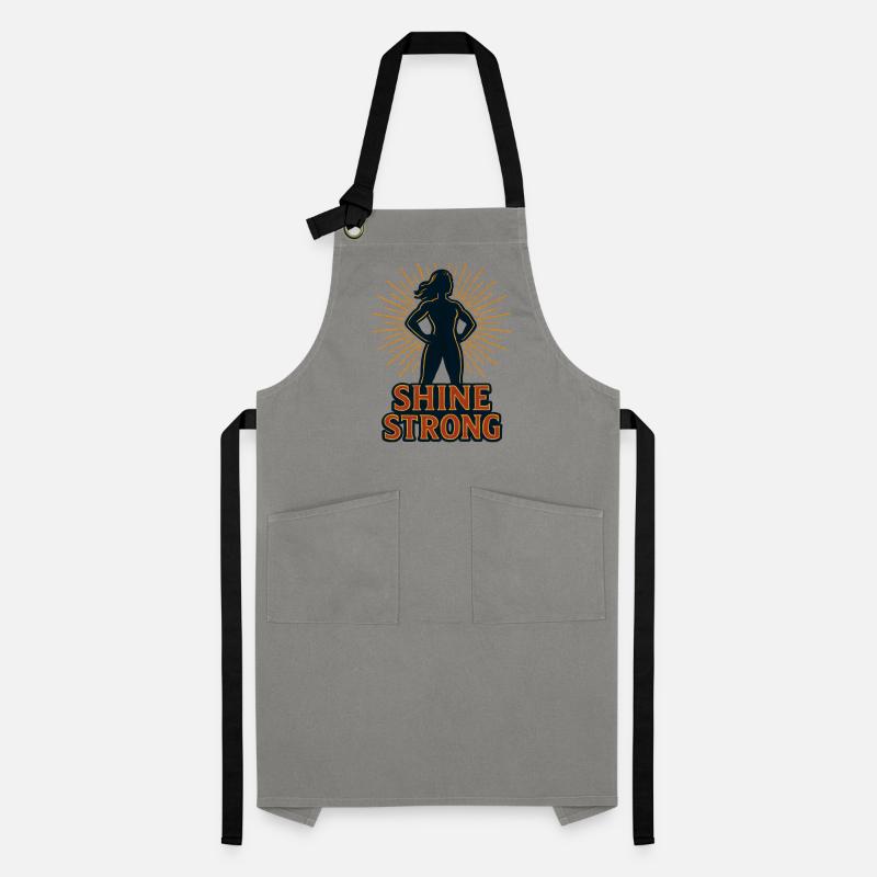 Shine Strong silhouette with sun rays Artisan Apron