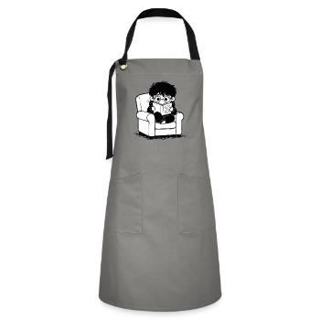Sticker Child Reading Cozy Armchair Black and White - Artisan Apron - grey/black - Front - Zoe (177cm)
