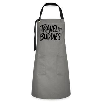 travel buddies - Kontrastschürze - Grau/Schwarz - Vorne - Zoe (177cm)