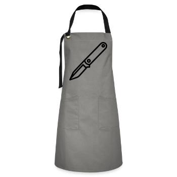 couteau - Tablier contrasté - gris/noir - Devant - Zoe (177cm)