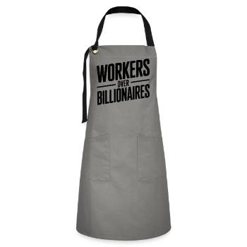 Workers Over Billionaires - Artisan Apron - grey/black - Front - Zoe (177cm)