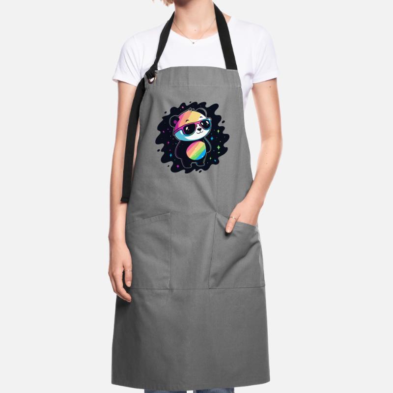 Panda Rainbow Galaxy Cool Glasses Artisan Apron